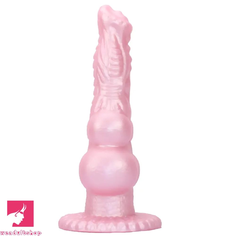 8.62in Realistic Dog Penis Design Silicone Dildo G-Spot Vaginal Dilation