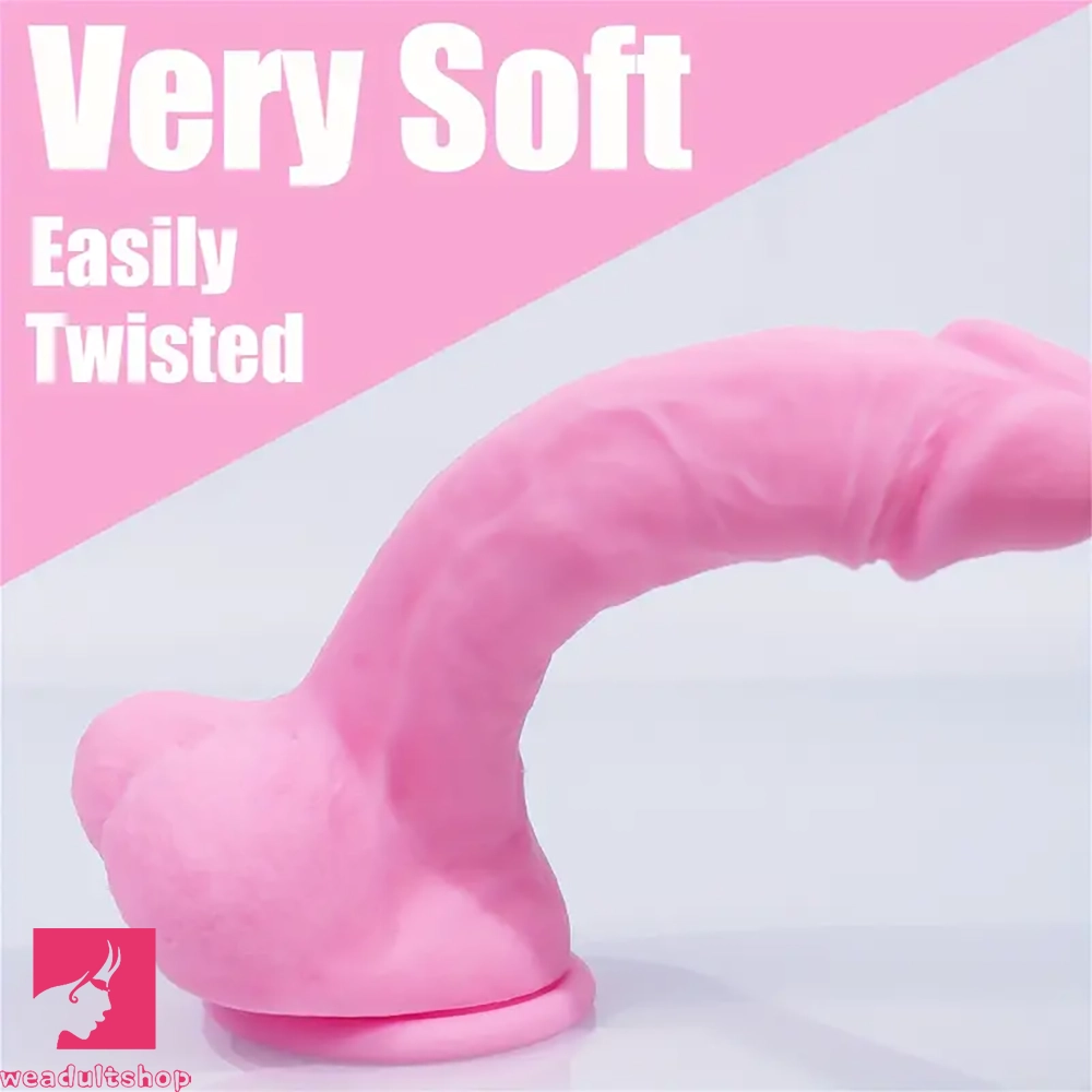 5.7in 8.07in 2pcs Realistic Curved Silicone Dildos For G Spot Clit Sex Toy