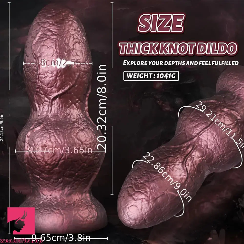 9.5in Monster Dragon Knot Silicone Soft Thick Dildo Large Butt Plug 2 Knots