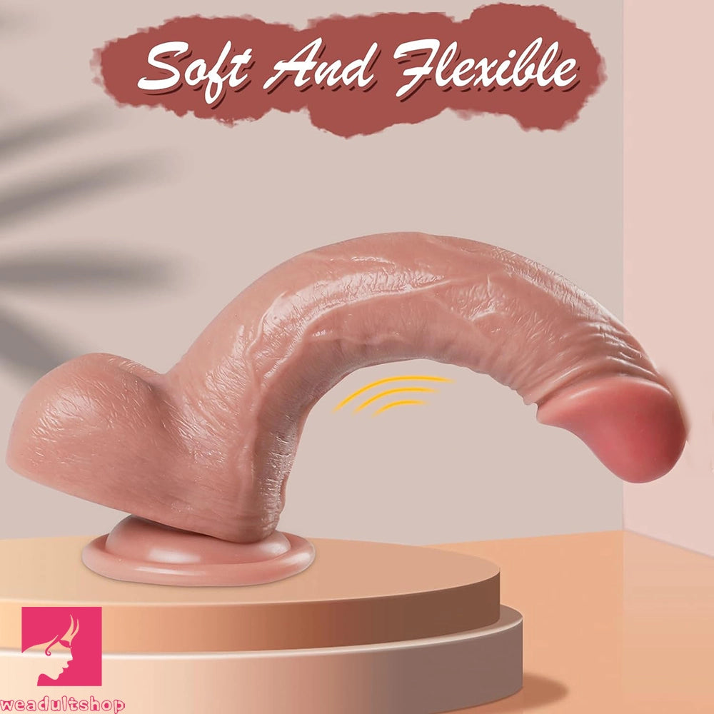 7.48in 8in Silicone Soft Realistic Soft Skin Feeling Dildo For Women Clit