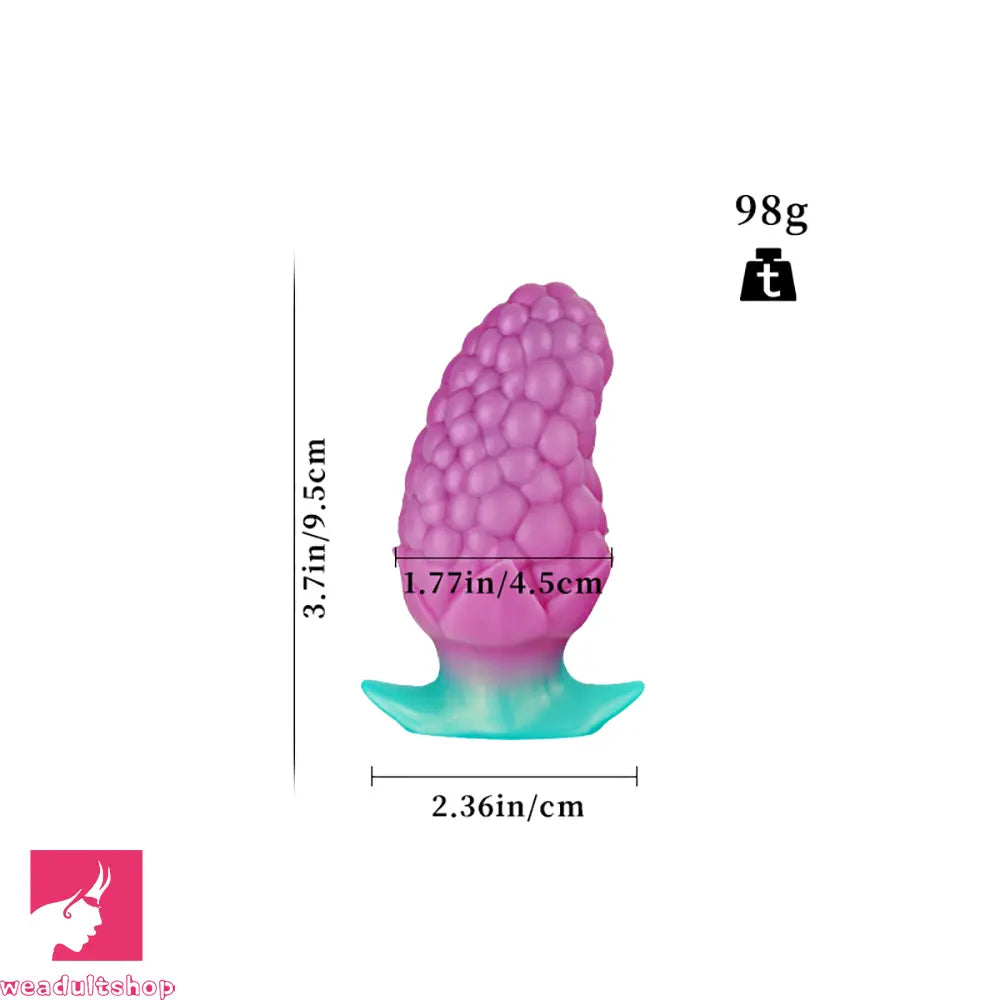 3.7in 5.43in Strawberry Design Small Silicone Soft Butt Plug Anal Dildo