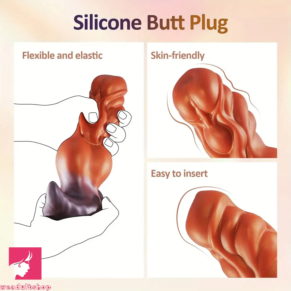 5.6in 6.7in 7.87in 8.8in Silicone Anal Plug With Knot Dildo For Anal Pleasure