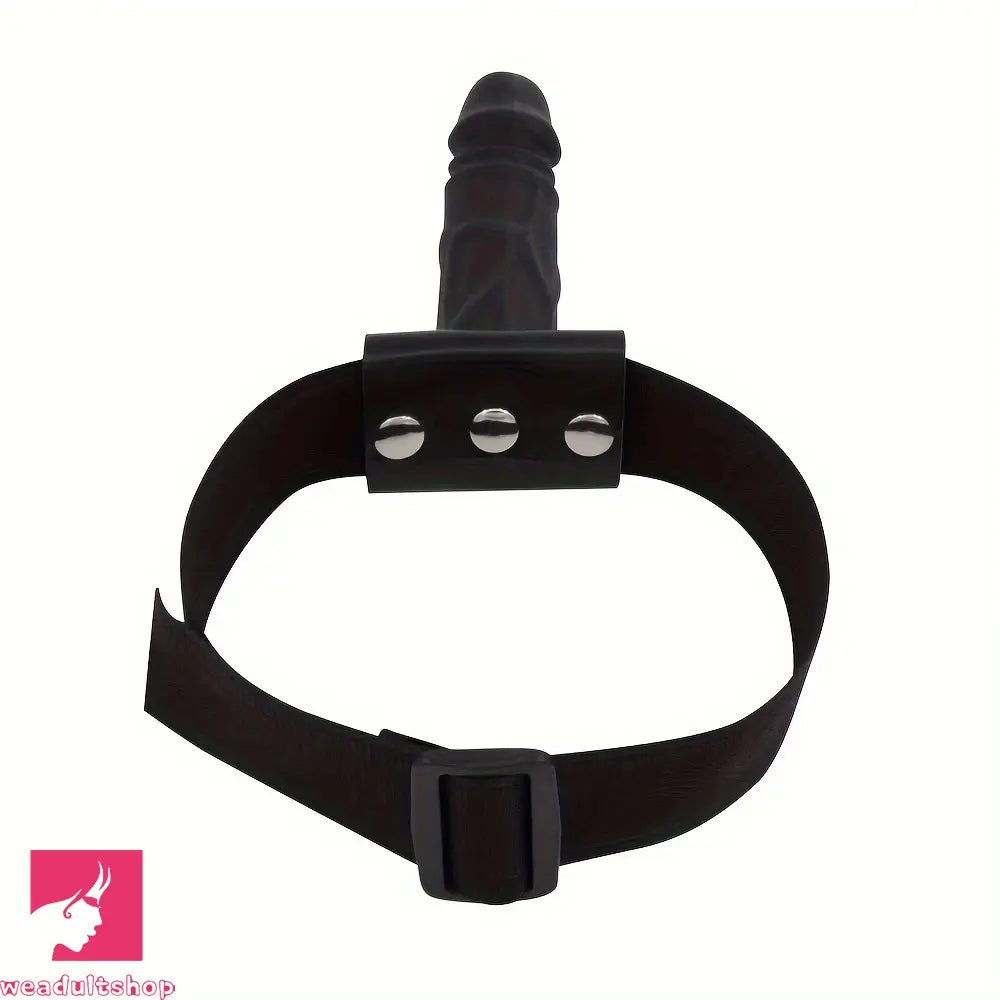7.08in Wearable Bondage Training Mouth Face Gag Dildo For BDSM Game