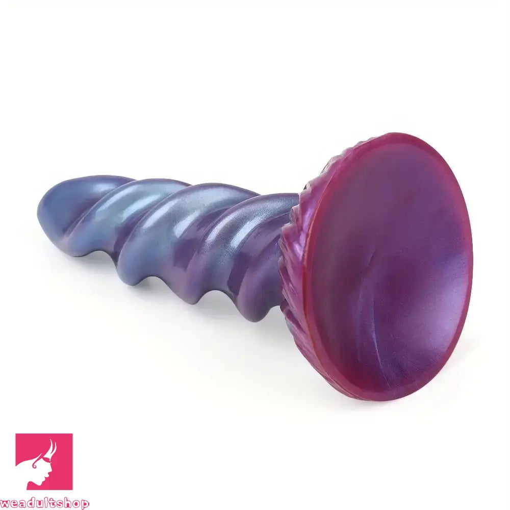 8.26in Fantasy Silicone Dildo Soft Head Spiral Grain For Clitoral Vaginal Cock