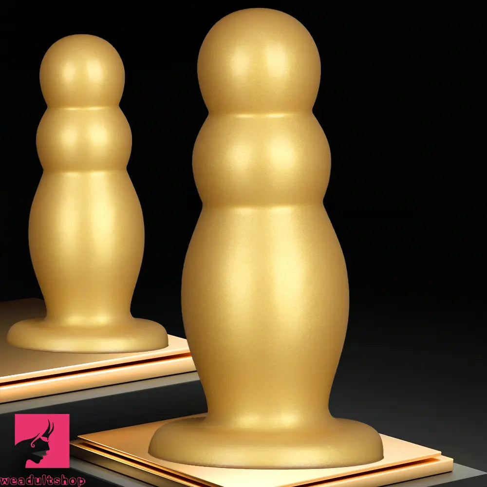6.7in 10.23in Golden Silicone Extra Large Thick Butt Plug Dildo Butt Beads