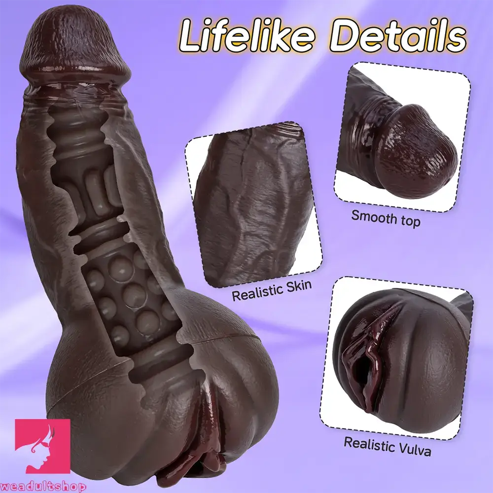 9.06in 3D Realistic Channel Pocket Pussy Dildo Lifelike Details For Orgasm