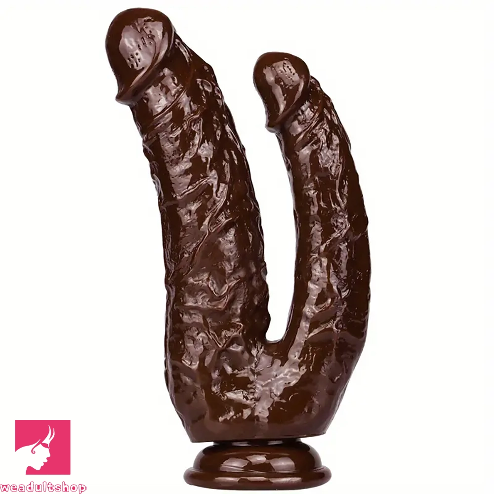 8.26in Double-Ended PVC Dildo Realistic Soft Anal Sex Toy For Lesbian