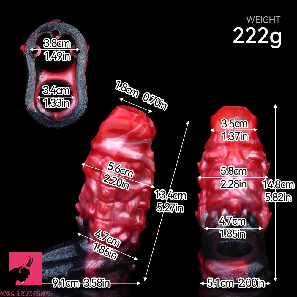 5.82in Weird Floppy Hollow Dildo Built-in keel Vibration Remote Penis Sleeve