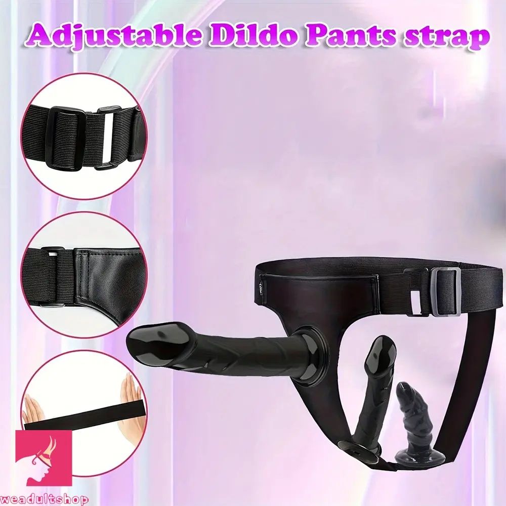 4.13in 5.9in 7.1in Three Detachable Strap on Dildos with Harness Belt