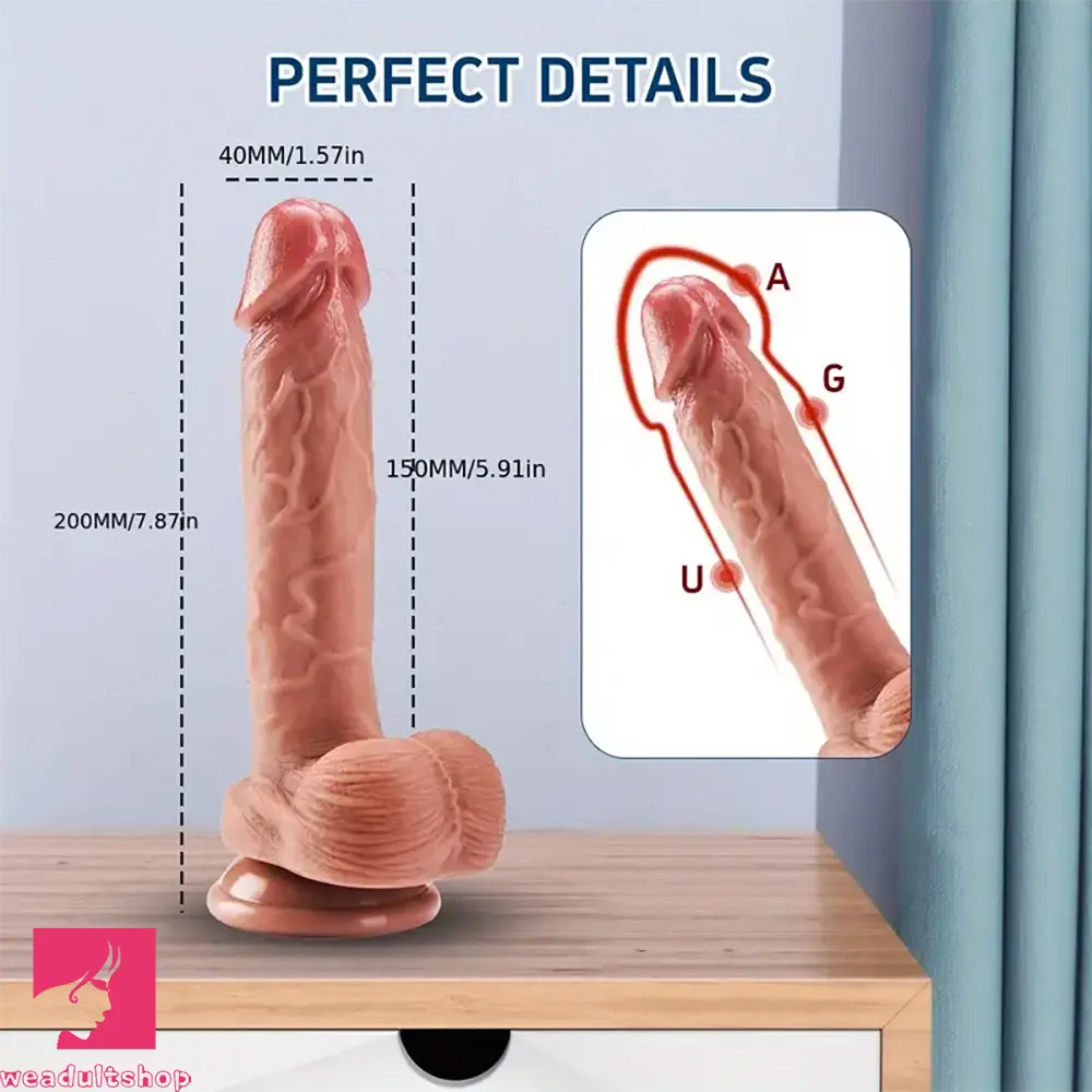 7.87in Soft Silicone Male Female Dildo For Adults Vaginal Love Sex Using