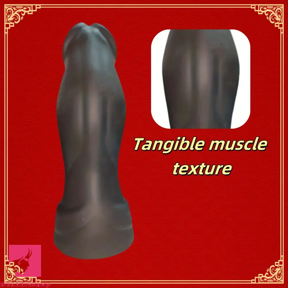 6.69in Black Liquid Silicone Realistic Spiked Dildo For Clit Masturbation
