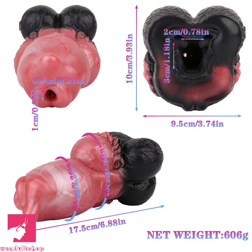 6.88in Dog Knot Dildo Male Masturbator Silicone Soft Fantasy Odd Penis