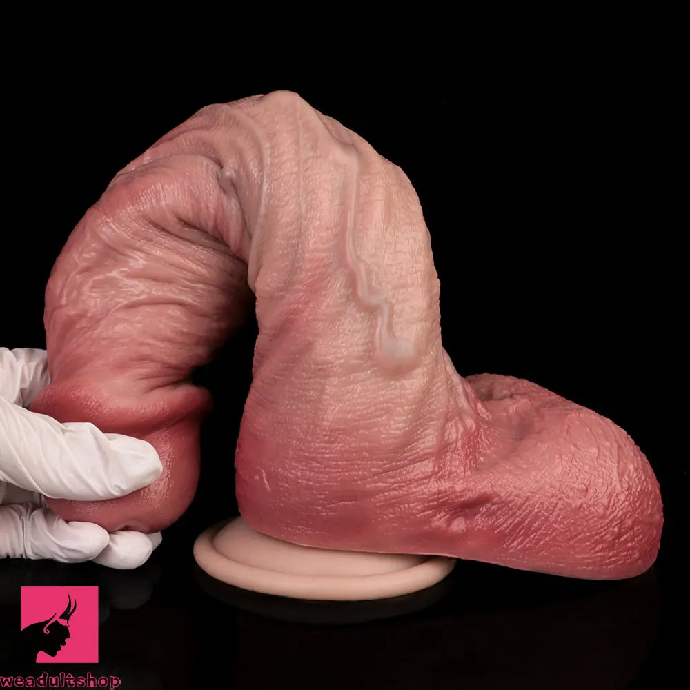 9.65in Double-layer Liquid Silicone Skin-like Soft Dildo For Couples Sex