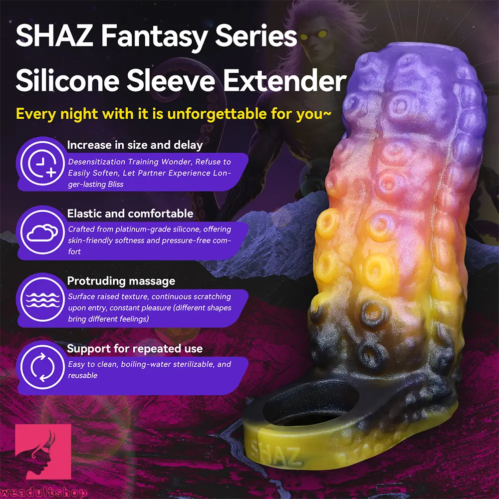 4.72in Zothos Umbrvort Tentacle Silicone Soft Dildo Sleeve Penis Extender