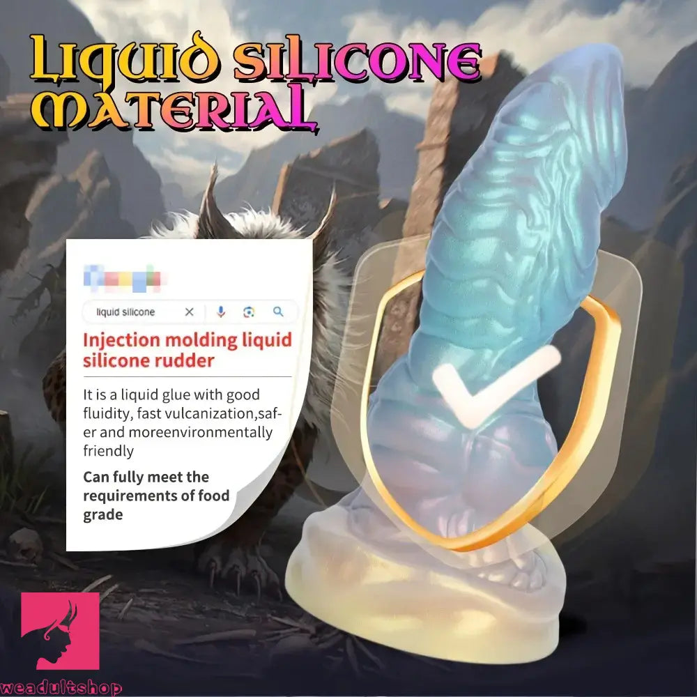 7.63in 8.89in 10.55in Flexible Silicone Realistic Textured Monster Odd Dildo