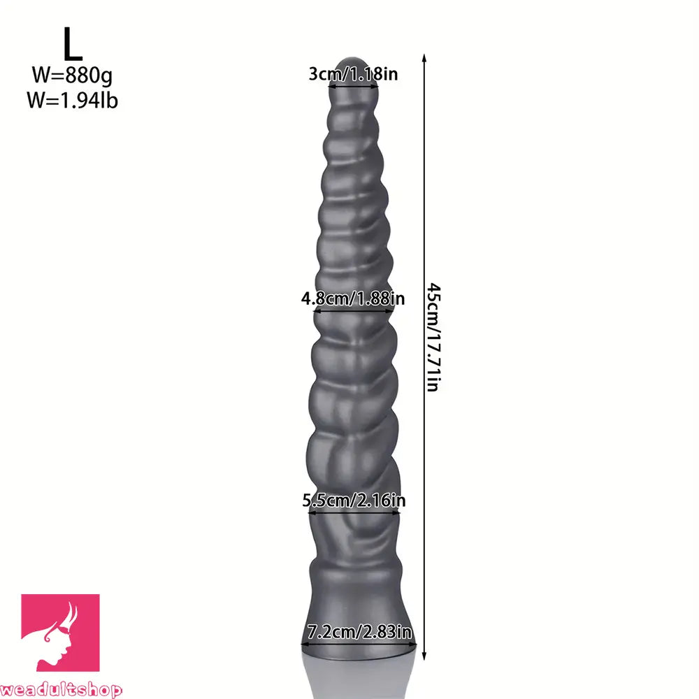 13.77in 15.74in 17.71in 19.68in Long Screw Anal Whip Huge Clit Soft Dildo