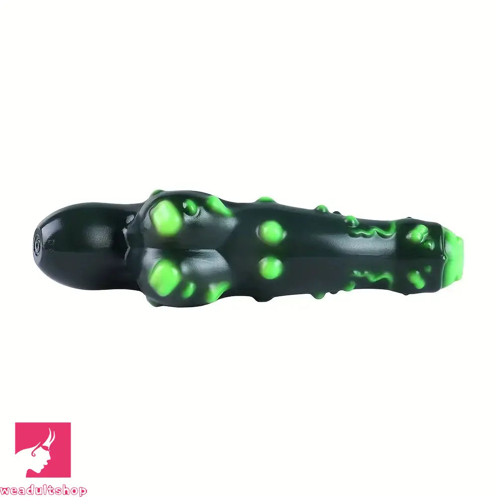 7.38in Alien-Like Colorful Bumps Liquid Silicone Dual-Use Dildo For Anus