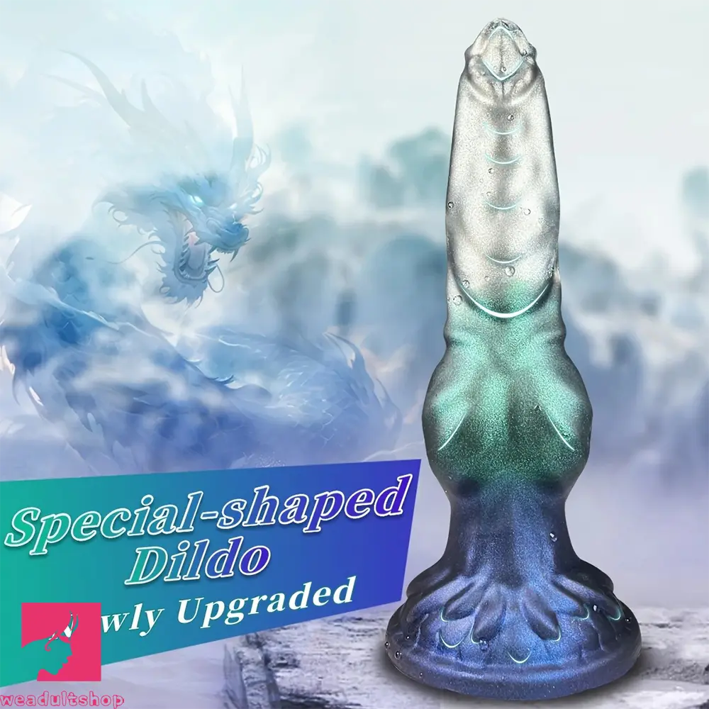 7.48in Special-shaped Silicone Metallic Dog Pendant Knot Dildo G Spot Toy