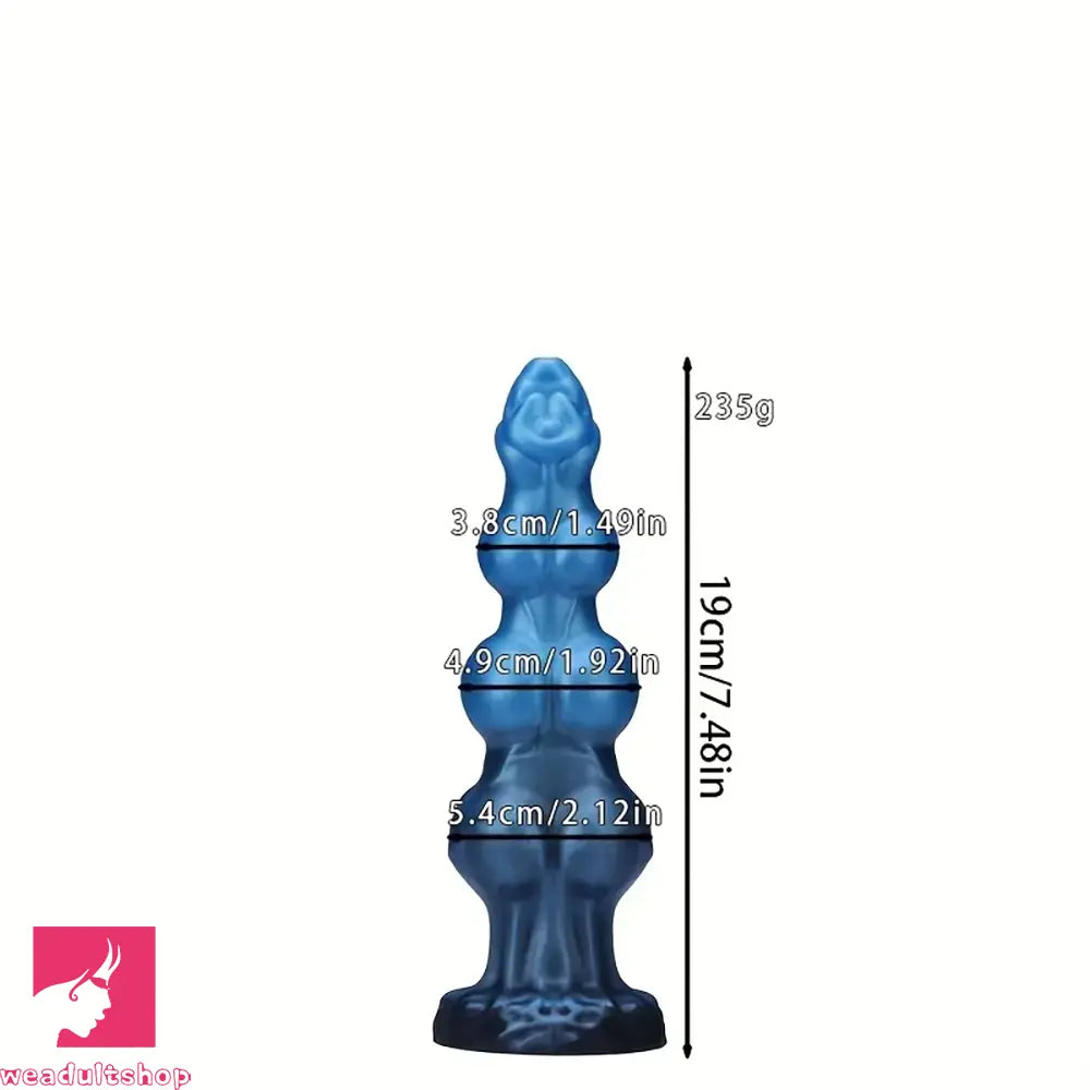 7.48in 8.85in 10.62in Fantasy Monster Knotted Silicone Soft Huge Dildo