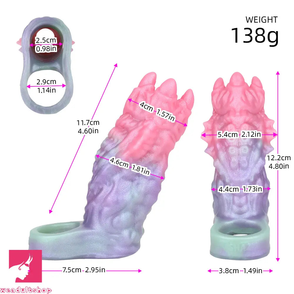 4.8in Illusion Bloom SHAZ-3014 Fantasy Hollow Dildo Sleeve Extension