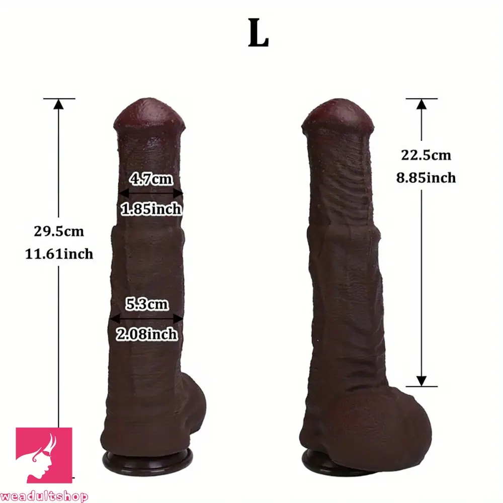 11.61in 12.99in 14.56in Huge Thick Ebony Dildo For Anal Play G-Spot Clit