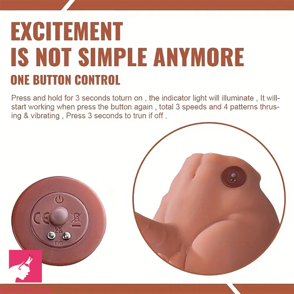 6.69in Lifelike Soft Silicone Thrusting Vibrating Dildo With Penis Sex Torso