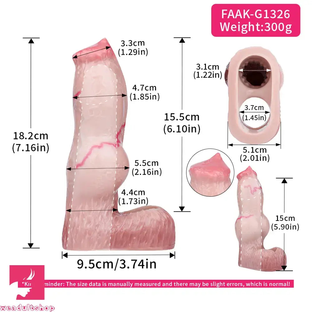 5.74in 6.53in 7.16in Realistic Dog Dildo Sleeve Enhance Intimate Love Toy