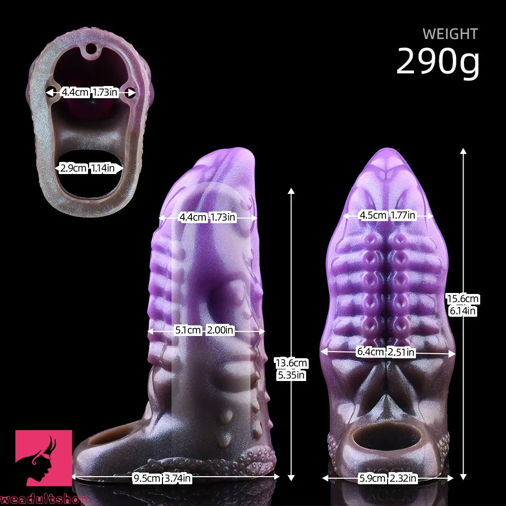 6.14in Tentacle Fantasy Hollow Silicone Dildo Sleeve For Cock Enlargement