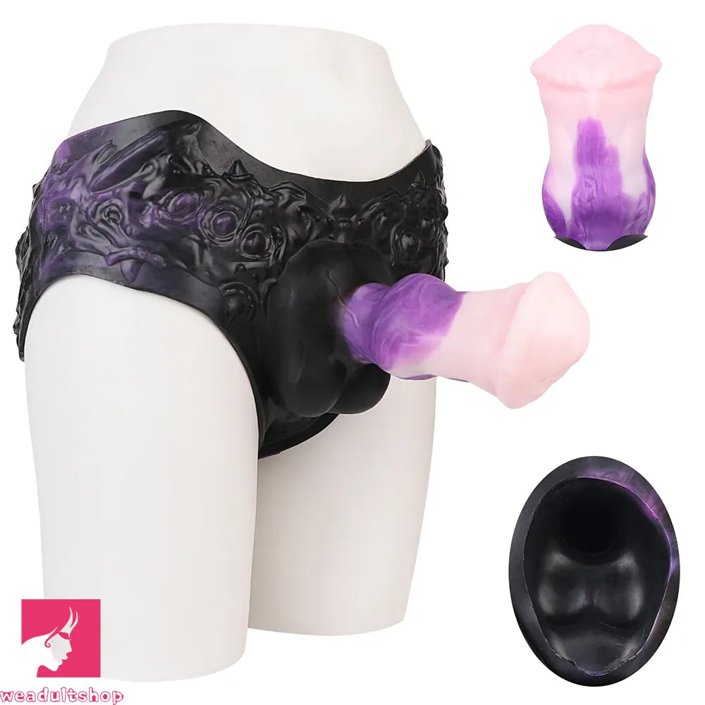 7.99in Silicone Strap on Wearable Hollow Dildo Panty Fantasy Soft Love Toy