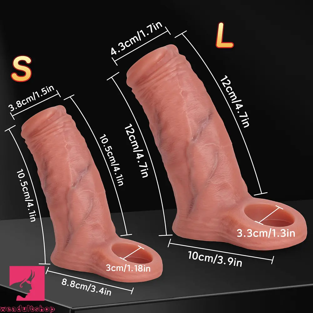 4.1in 4.7in Realistic Squirting Dildo Sleeve Reusable Erotica For Couple Cock