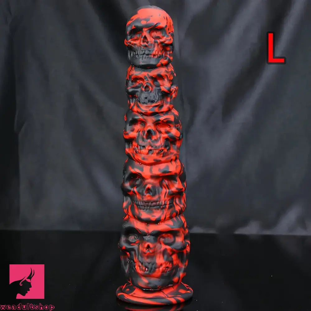 9.05in 11.41in Silicone Soft Monster Skull Big Thick Creature Dildo For Anus