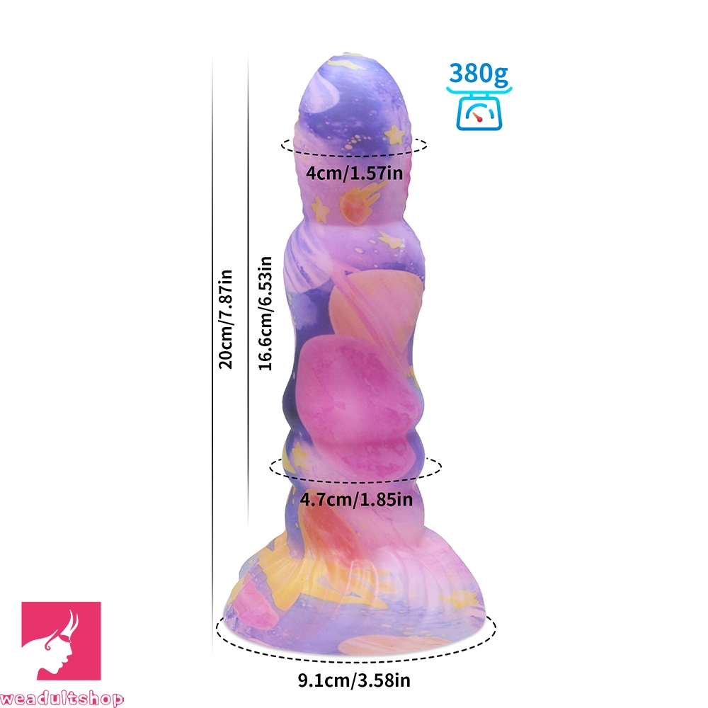7.87in Colorful Silicone Soft Realistic Dildo Fantasy Prostate Sex Toy
