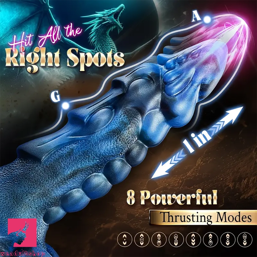 9.5in Big Thrusting 5 IN1 Fantasy Monster Clit Dildo 8 Thrusting Vibration