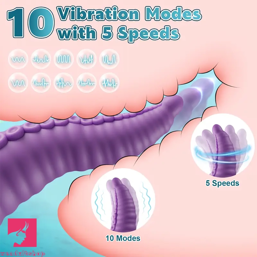 4.67in Fantasy Tentacle Dildo Vibrator With 10 Modes For G Spot Penis