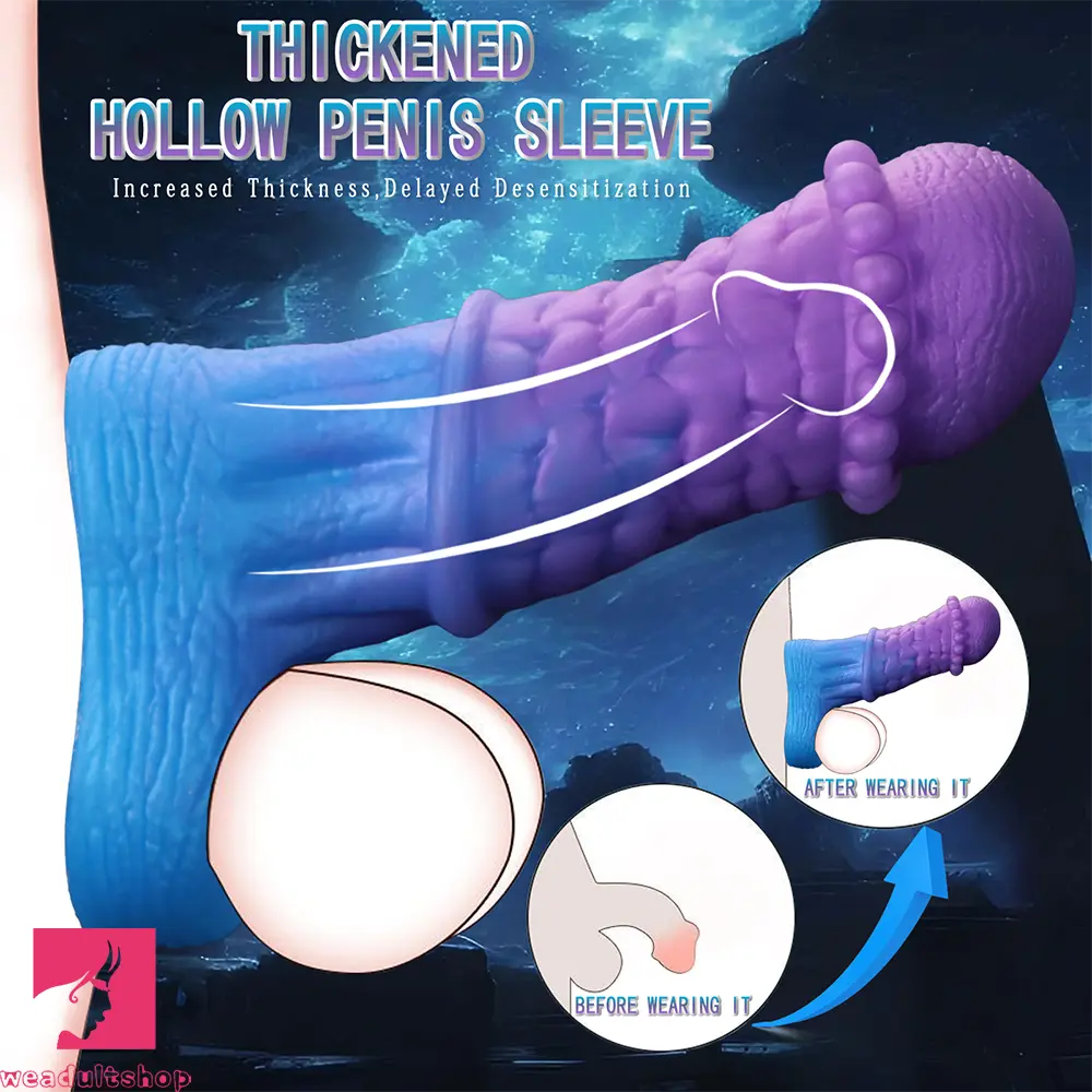5.9in 6.29in 6.69in Hollow Spiked Horse Dildo Sleeve For Prostate Real Love