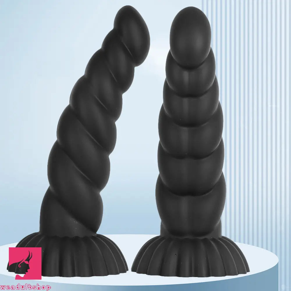 14.76in Silicone Black Extra Large Thick Anal Plug Dildo For Masturbation
