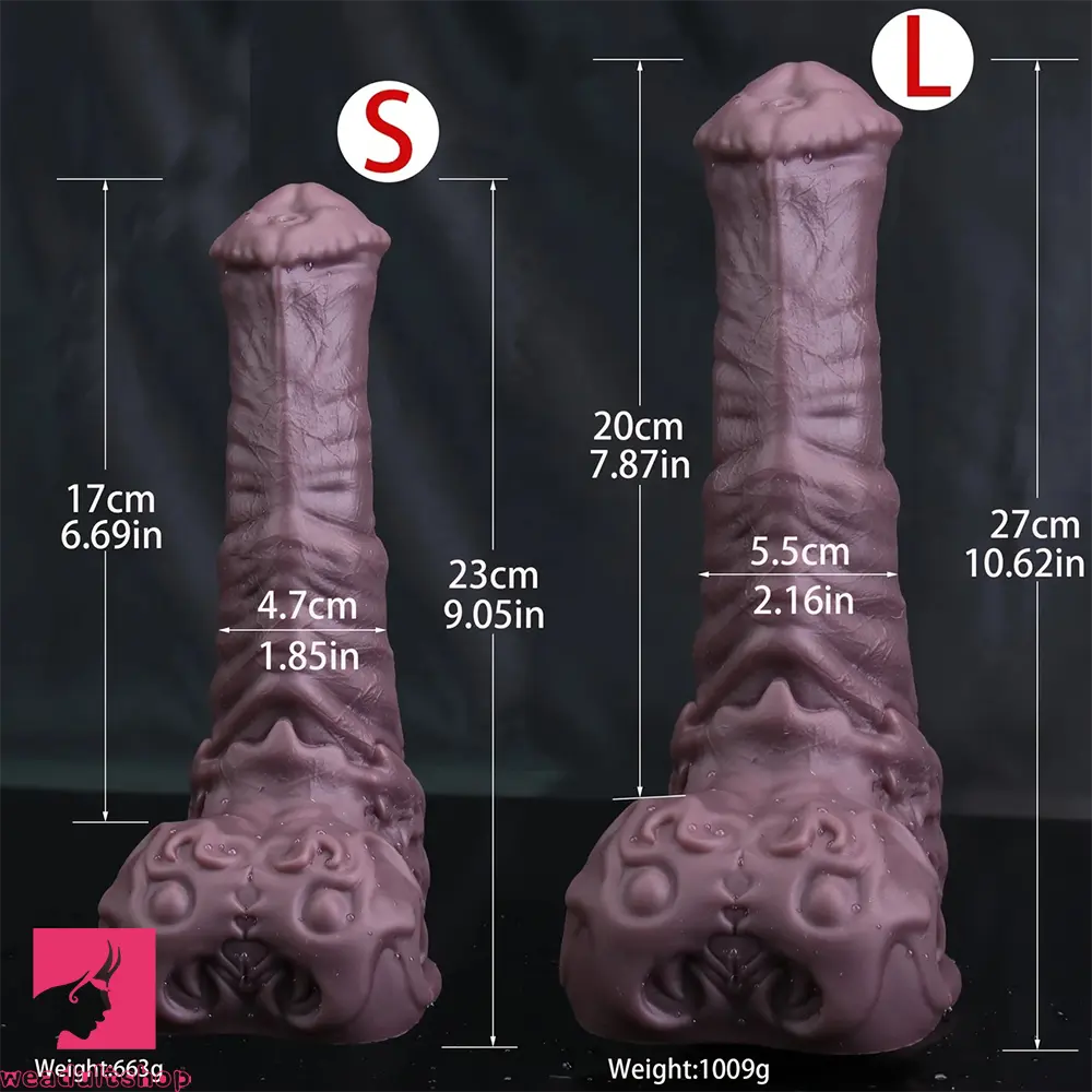 9.05in 10.62in Extra Large Horse Dildo with Pink Corundum & Purple Beginner