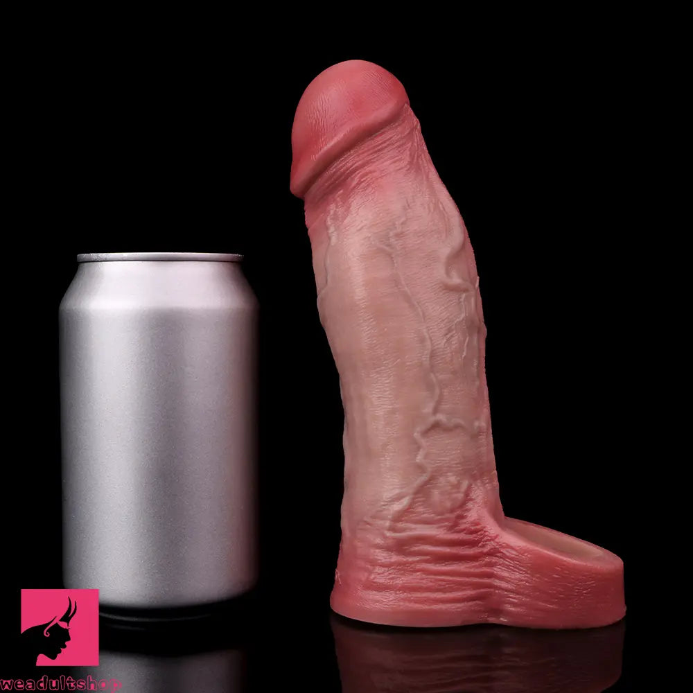 7.28in Flesh Lifelike Male Penis Sleeve Dildo For Prolong Ejaculating Toy