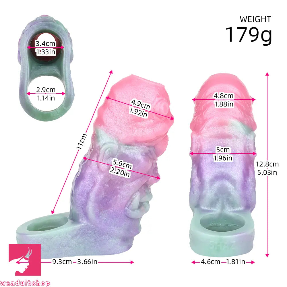 5.03in Velvet Pulse SHAZ-3019 Fantasy Hollow Dildo Sleeve Cock Extension