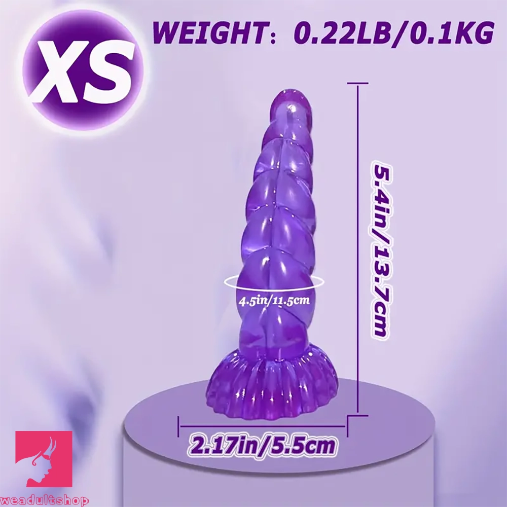 5.4in 8.66in Fantasy Purple Jelly Dildo Powerful Suction Cup Penis Toy