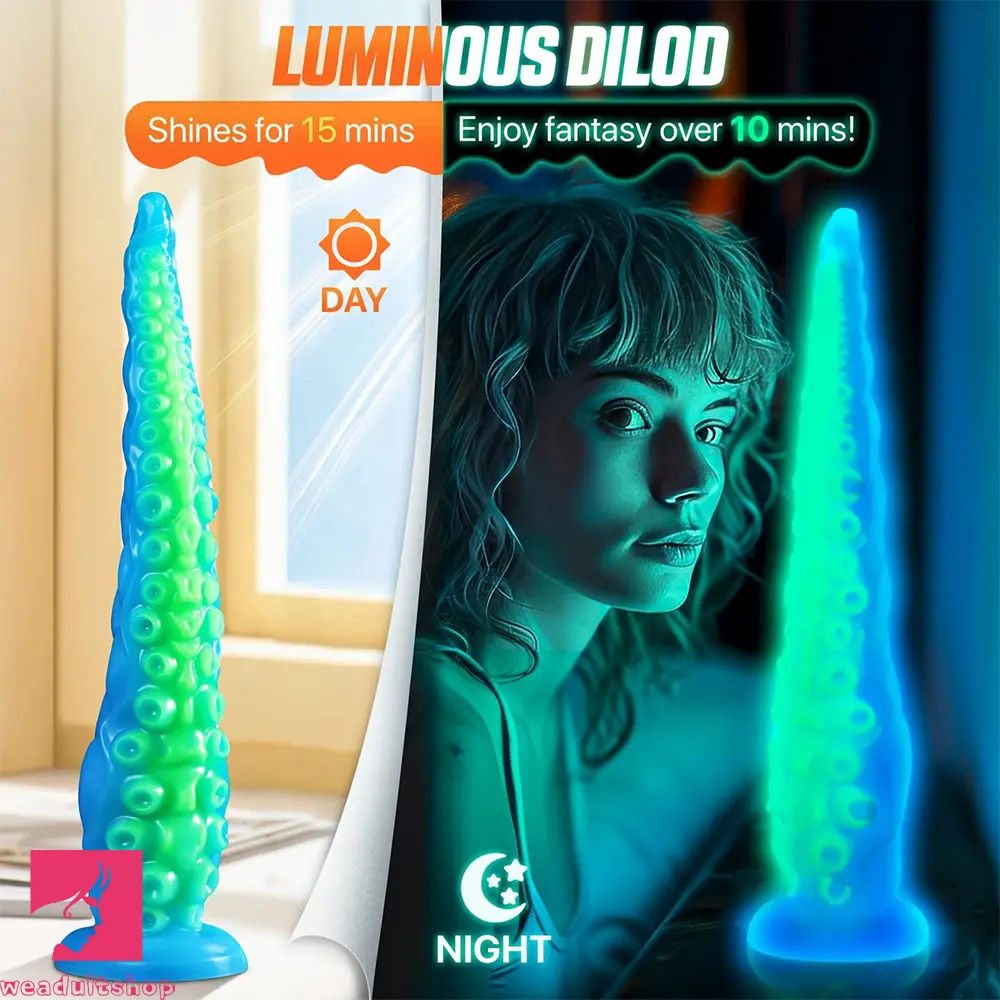 32.7in Luminous Tentacle Soft Fantasy Dildo For C U G-Spot Clit Orgasm