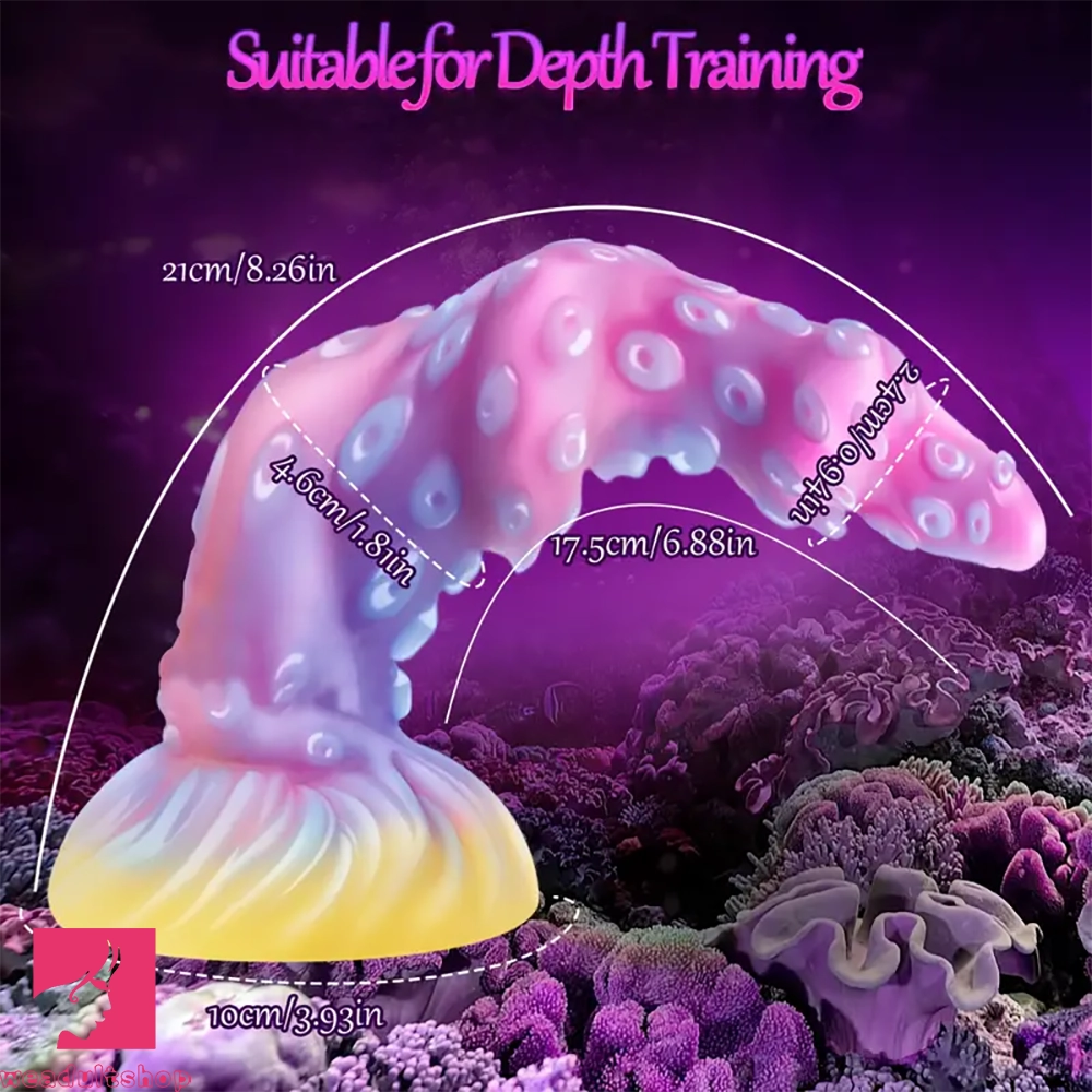 8.26in Tentacle Adult Fantasy Dildo Glowing Octopus Silicone Odd Dildo
