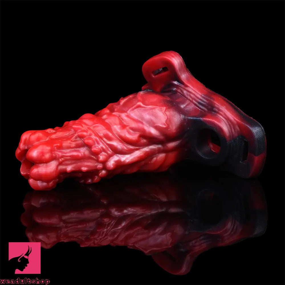 5.55in Odd Hollow Dildo Built-in keel Vibration Remote Strap on Penis Sleeve