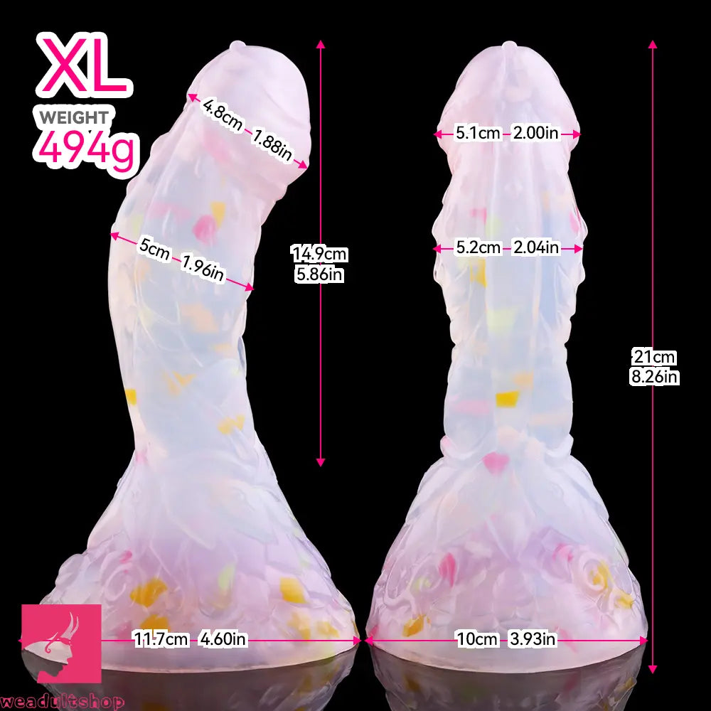 4.68in 5.9in 7.16in 8.26in Fantasy Spiked Silicone Soft Dildo With Key Chain
