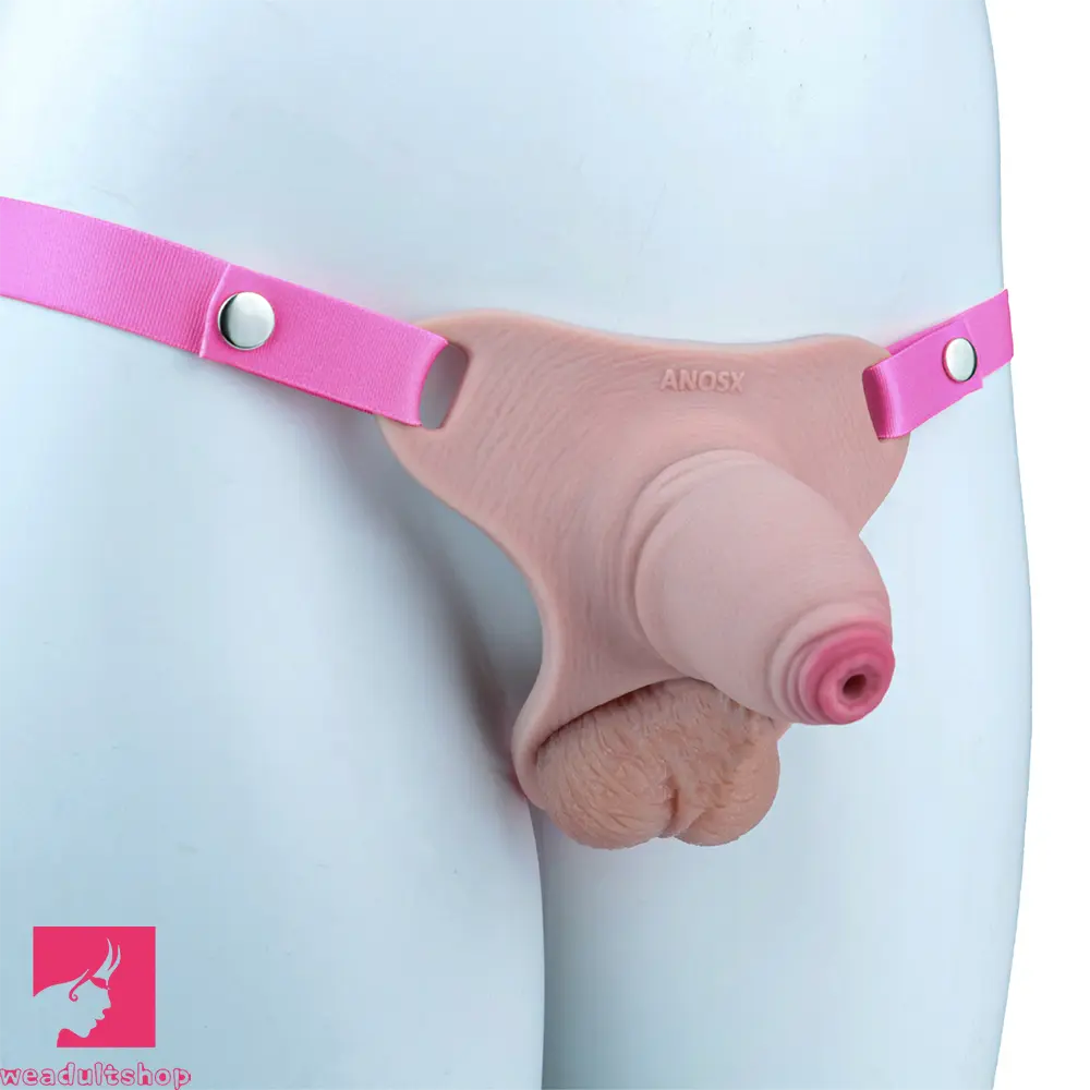 3.54in Strap on Chastity Dildo Wearable Realistic Cock Cage For Men Dilator