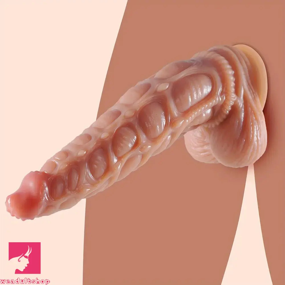 13.6in Huge Long Thick Real Soft Odd Silicone Dildo With Suction Cup