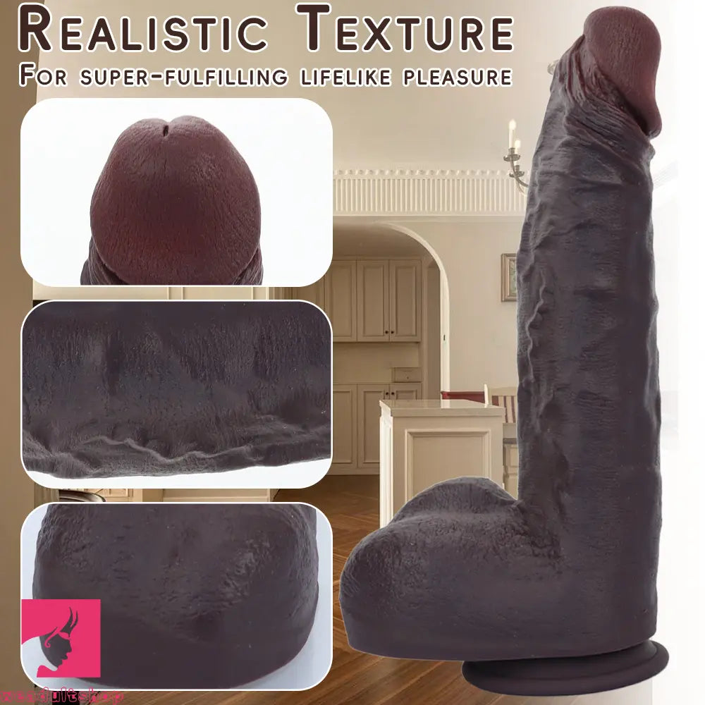 12.2in Real Feeling Skin Silicone Soft Big Dildo For Hands-Free Erotic Pleasure