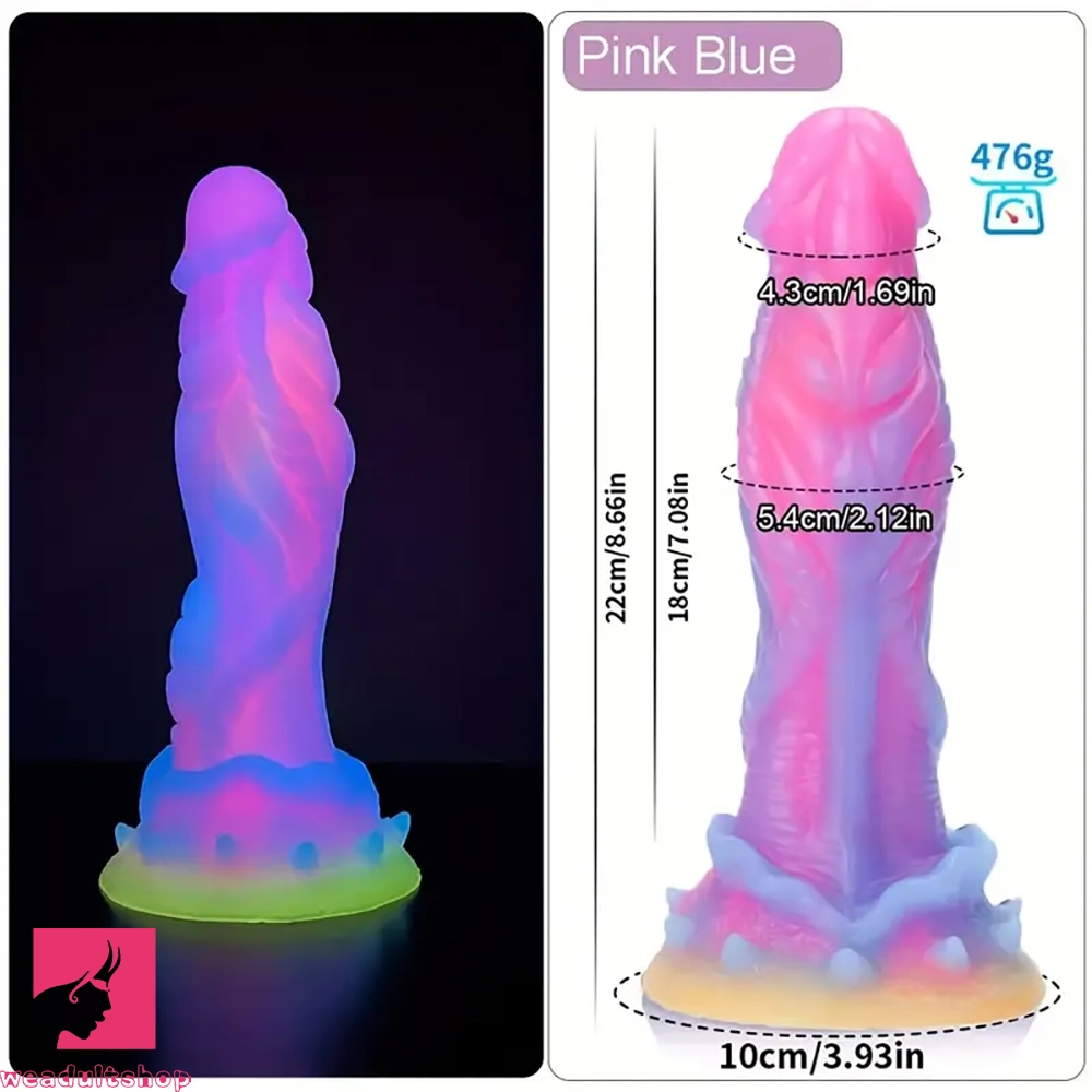 8.66in Glowing Dragon Silicone Monster Dildo For Women Prostate Massage