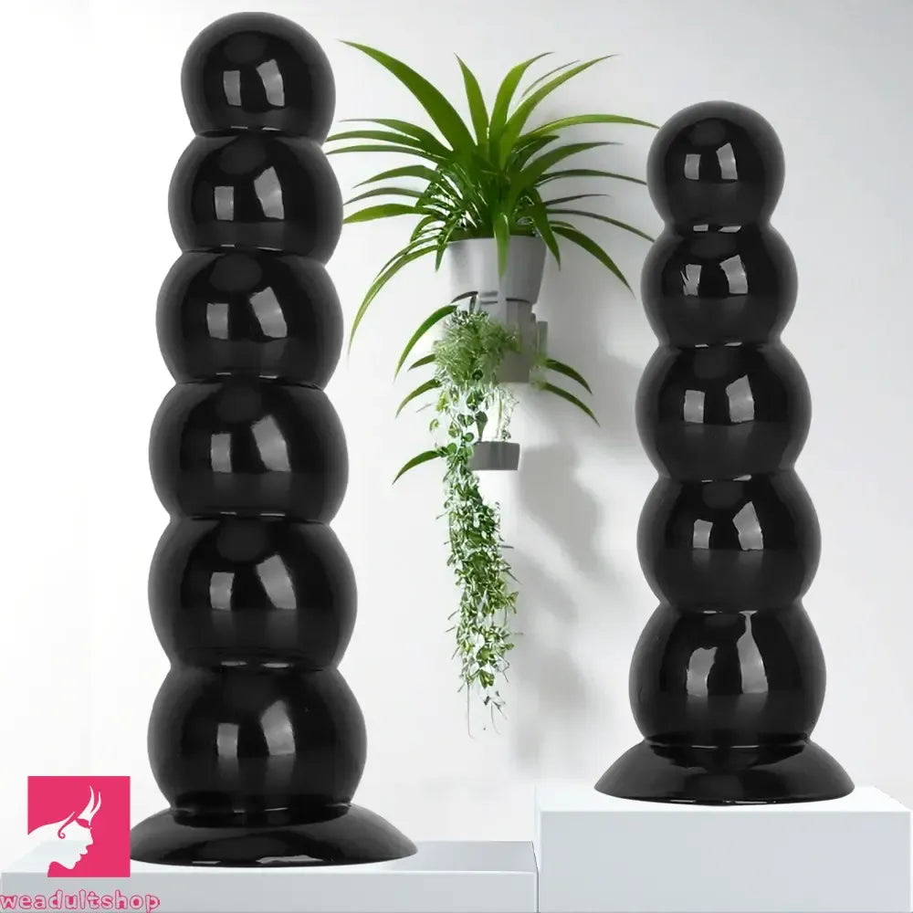 6.7in 8.26in Anal Beads Dildo PVC Black Sex With Powerful Suction Cup