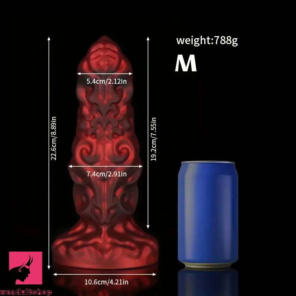 7.71in 8.89in 10.03in High End Dark Red Monster Alien Soft Silicone Dildo